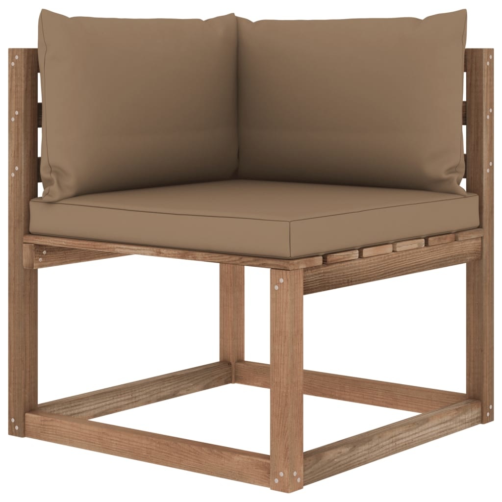 VidaXL 7-delige Loungeset pallet met kussens geïmpregneerd grenenhout