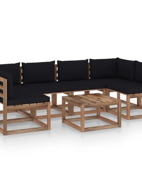 VidaXL 7-delige Loungeset pallet met kussens geïmpregneerd grenenhout
