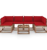 VidaXL 7-delige Loungeset pallet met kussens geïmpregneerd grenenhout
