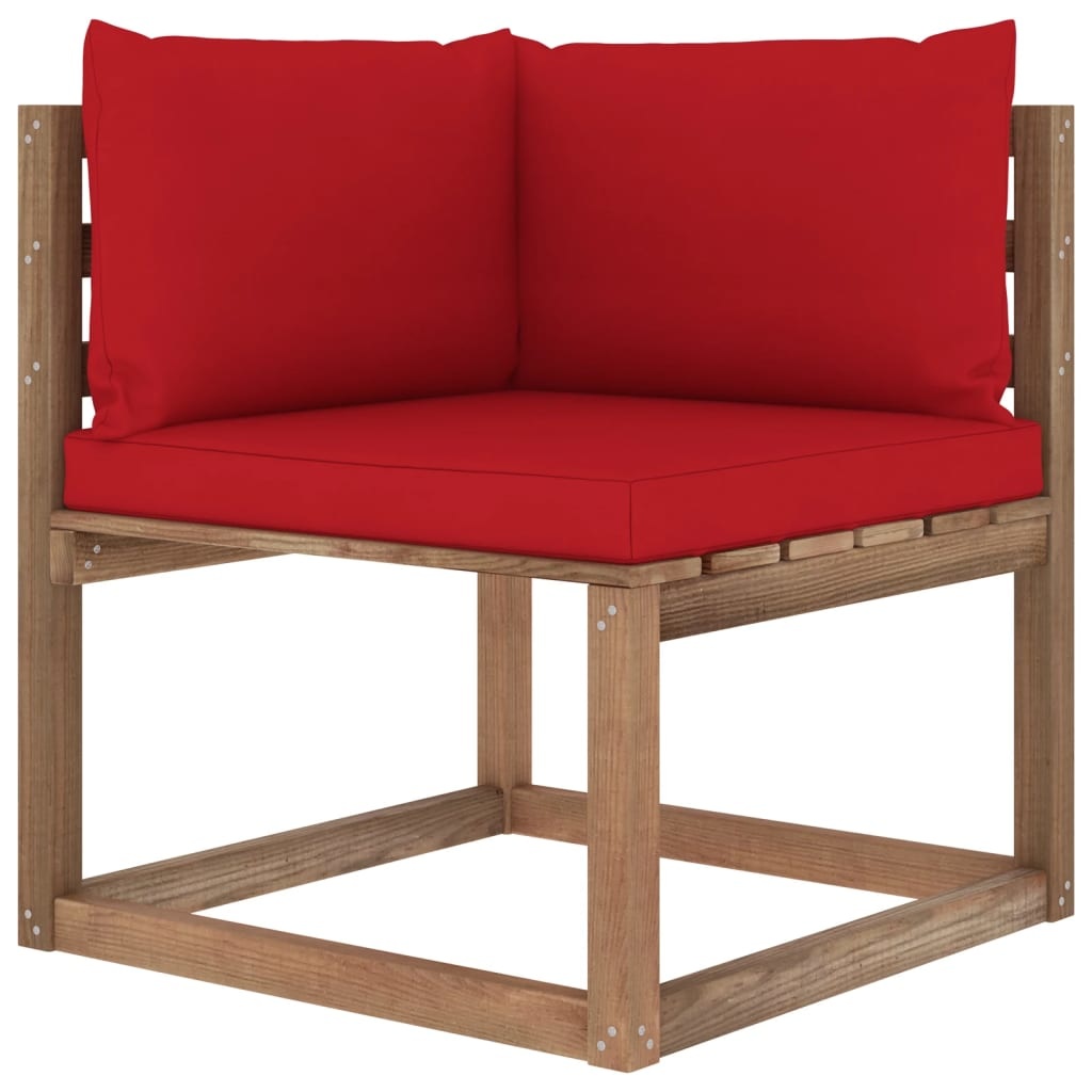 VidaXL 7-delige Loungeset pallet met kussens geïmpregneerd grenenhout