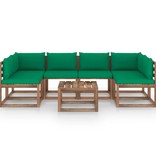 VidaXL 7-delige Loungeset pallet met kussens geïmpregneerd grenenhout