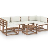 VidaXL 7-delige Loungeset pallet met kussens geïmpregneerd grenenhout