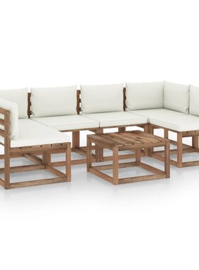 VidaXL 7-delige Loungeset pallet met kussens geïmpregneerd grenenhout