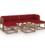 VidaXL 7-delige Loungeset pallet met kussens geïmpregneerd grenenhout