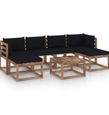 VidaXL 7-delige Loungeset pallet met kussens geïmpregneerd grenenhout
