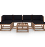 VidaXL 7-delige Loungeset pallet met kussens geïmpregneerd grenenhout