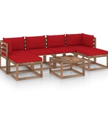 VidaXL 7-delige Loungeset pallet met kussens geïmpregneerd grenenhout