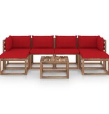 VidaXL 7-delige Loungeset pallet met kussens geïmpregneerd grenenhout