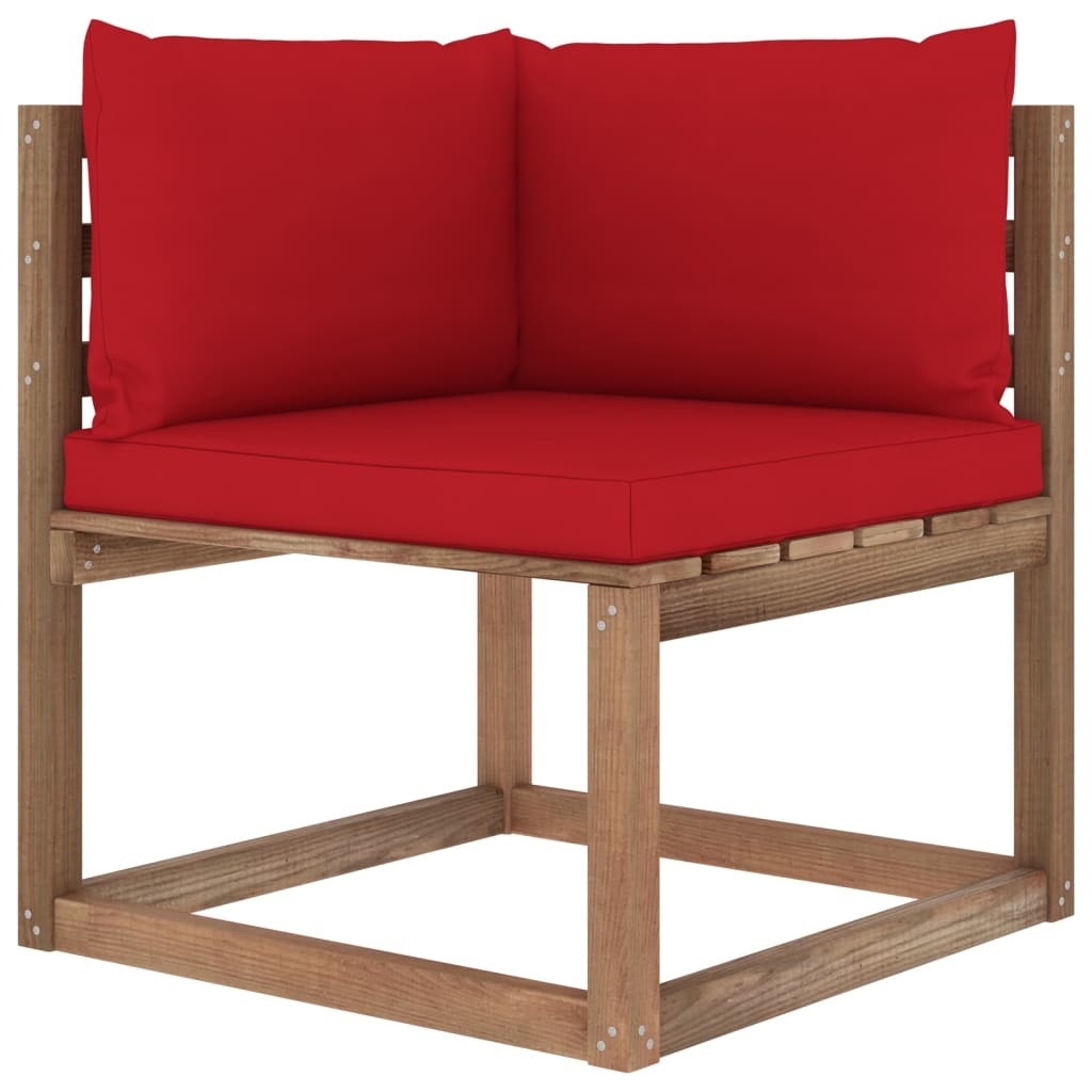 VidaXL 7-delige Loungeset pallet met kussens geïmpregneerd grenenhout