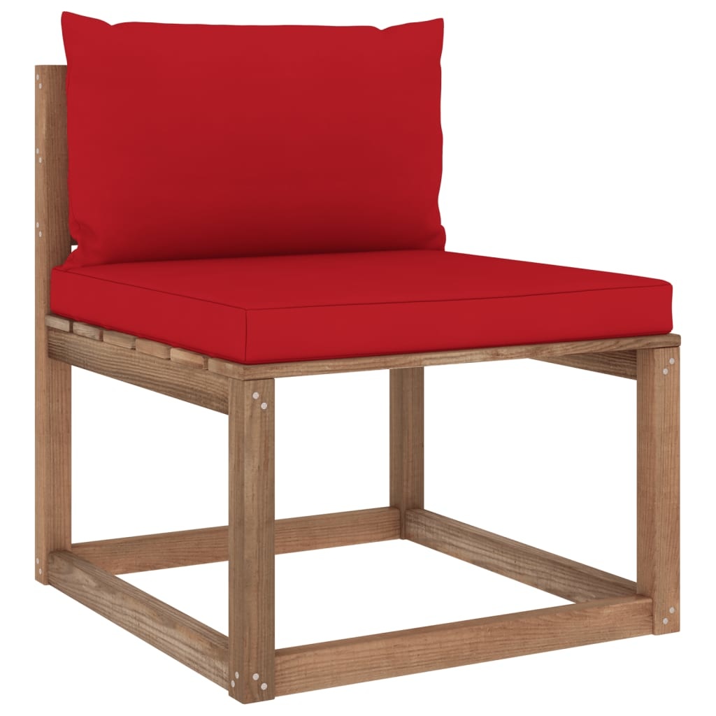 VidaXL 7-delige Loungeset pallet met kussens geïmpregneerd grenenhout