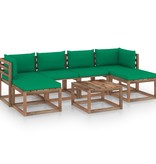 VidaXL 7-delige Loungeset pallet met kussens geïmpregneerd grenenhout