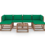VidaXL 7-delige Loungeset pallet met kussens geïmpregneerd grenenhout