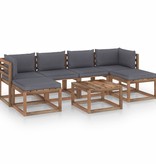 VidaXL 7-delige Loungeset pallet met kussens geïmpregneerd grenenhout
