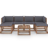 VidaXL 7-delige Loungeset pallet met kussens geïmpregneerd grenenhout