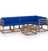 VidaXL 6-delige Loungeset pallet met kussens geïmpregneerd grenenhout