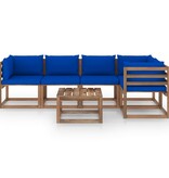 VidaXL 6-delige Loungeset pallet met kussens geïmpregneerd grenenhout