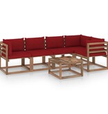 VidaXL 6-delige Loungeset pallet met kussens geïmpregneerd grenenhout