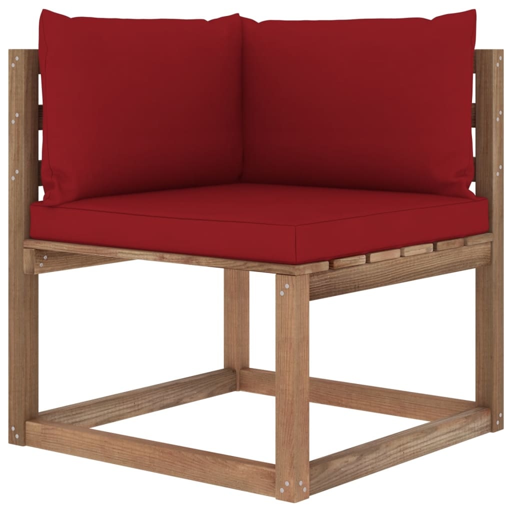 VidaXL 6-delige Loungeset pallet met kussens geïmpregneerd grenenhout