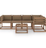 VidaXL 6-delige Loungeset pallet met kussens geïmpregneerd grenenhout