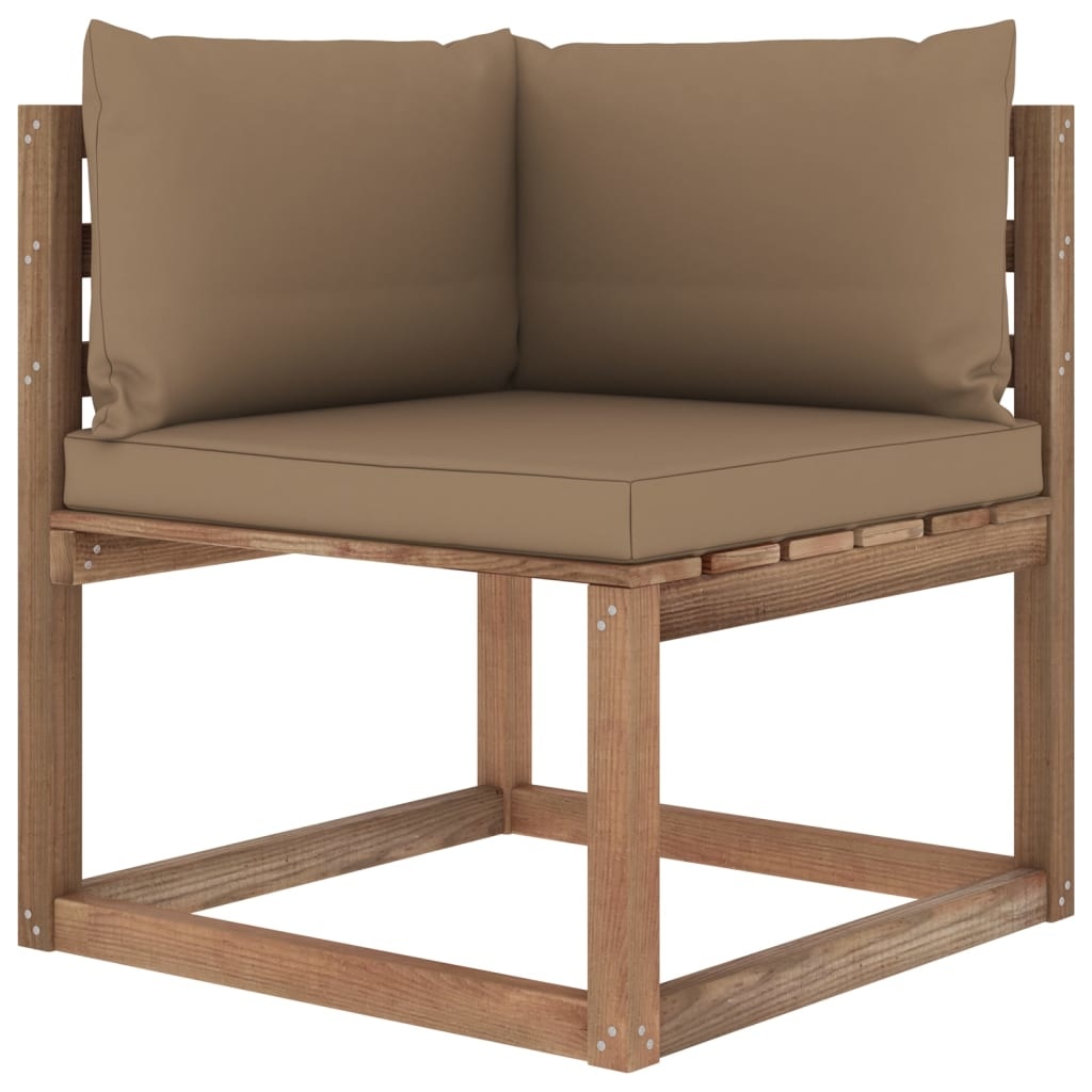 VidaXL 6-delige Loungeset pallet met kussens geïmpregneerd grenenhout