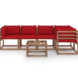 VidaXL 6-delige Loungeset pallet met kussens geïmpregneerd grenenhout