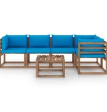 VidaXL 6-delige Loungeset pallet met kussens geïmpregneerd grenenhout