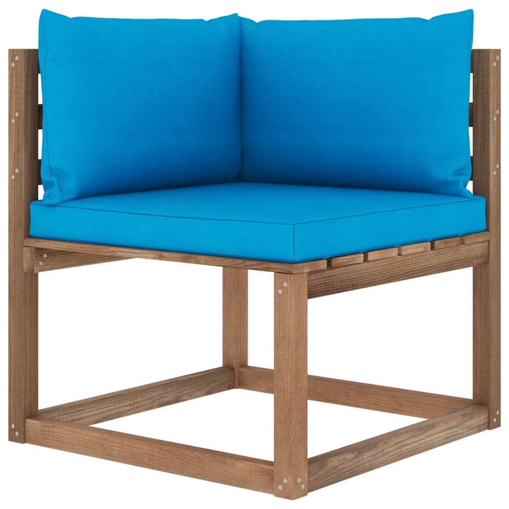 VidaXL 6-delige Loungeset pallet met kussens geïmpregneerd grenenhout