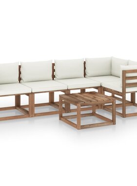 VidaXL 6-delige Loungeset pallet met kussens geïmpregneerd grenenhout