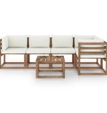 VidaXL 6-delige Loungeset pallet met kussens geïmpregneerd grenenhout