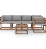 VidaXL 6-delige Loungeset pallet met kussens geïmpregneerd grenenhout