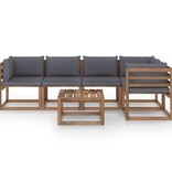 VidaXL 6-delige Loungeset pallet met kussens geïmpregneerd grenenhout