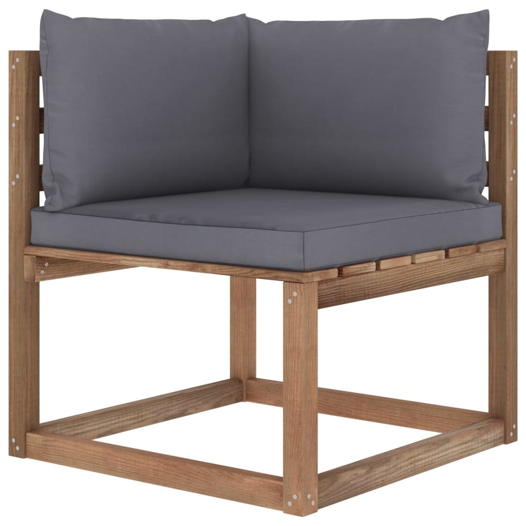 VidaXL 6-delige Loungeset pallet met kussens geïmpregneerd grenenhout