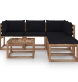 VidaXL 6-delige Loungeset pallet met kussens geïmpregneerd grenenhout