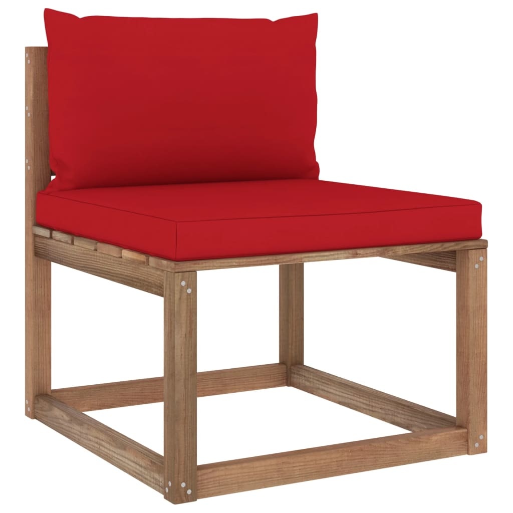 VidaXL 6-delige Loungeset pallet met kussens geïmpregneerd grenenhout