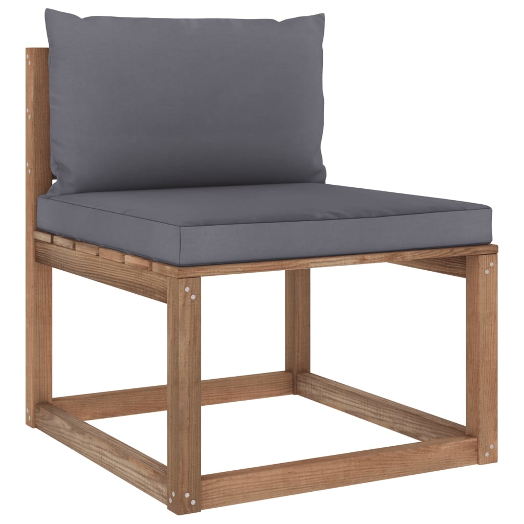 VidaXL 6-delige Loungeset pallet met kussens geïmpregneerd grenenhout