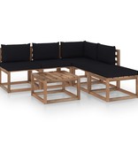 VidaXL 6-delige Loungeset pallet met kussens geïmpregneerd grenenhout