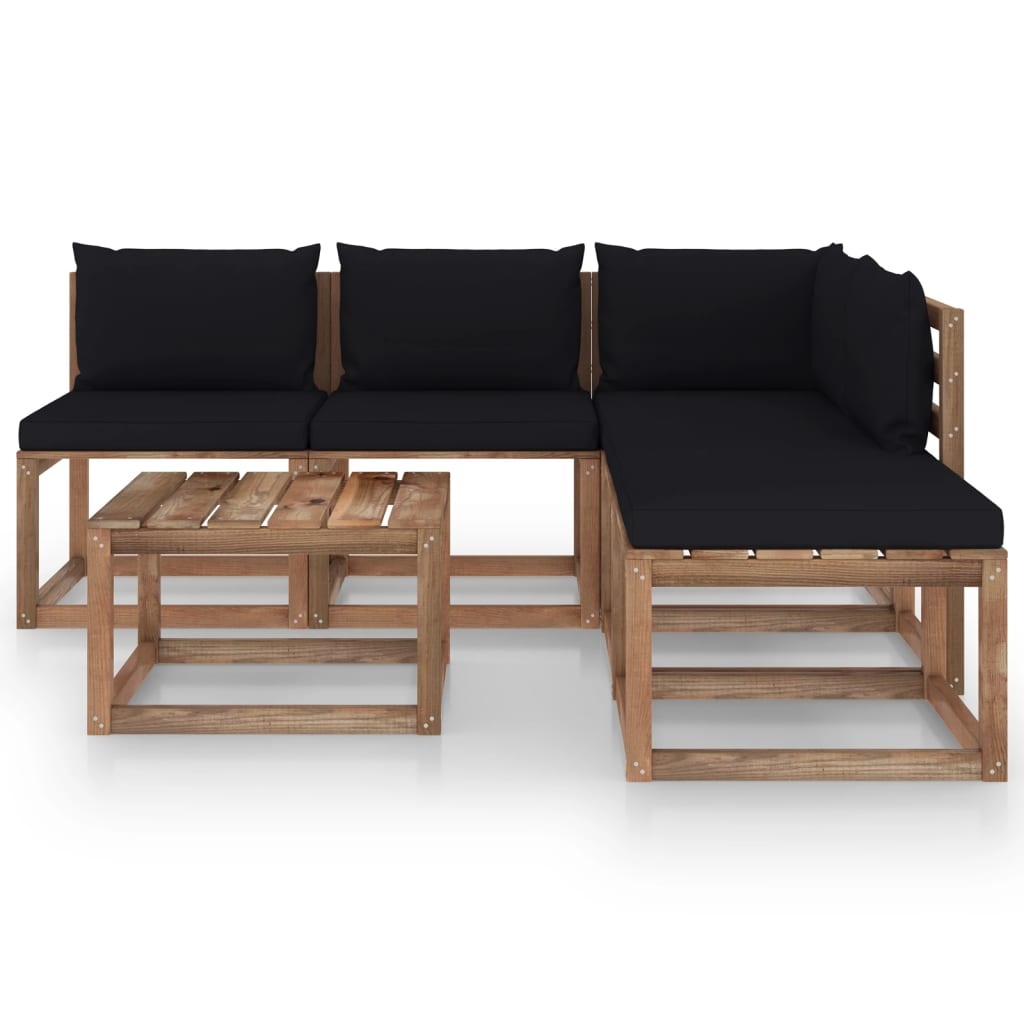 VidaXL 6-delige Loungeset pallet met kussens geïmpregneerd grenenhout