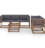 VidaXL 6-delige Loungeset met antracietkleurige kussens