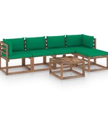 VidaXL 8-delige Loungeset met groene kussens