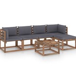 VidaXL 6-delige Loungeset met antracietkleurige kussens
