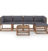 VidaXL 6-delige Loungeset met antracietkleurige kussens