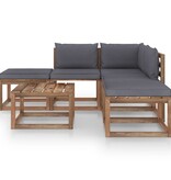 VidaXL 6-delige Loungeset met antracietkleurige kussens