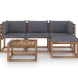VidaXL 5-delige Loungeset met antracietkleurige kussens