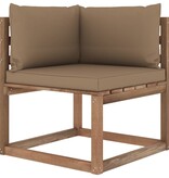 VidaXL 5-delige Loungeset pallet met kussens geïmpregneerd grenenhout