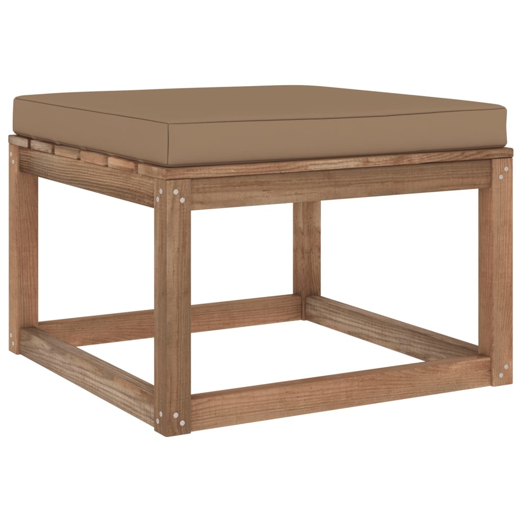 VidaXL 5-delige Loungeset pallet met kussens geïmpregneerd grenenhout