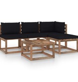 VidaXL 5-delige Loungeset pallet met kussens geïmpregneerd grenenhout