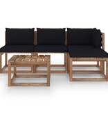VidaXL 5-delige Loungeset pallet met kussens geïmpregneerd grenenhout