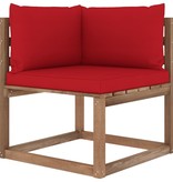VidaXL 5-delige Loungeset pallet met kussens geïmpregneerd grenenhout