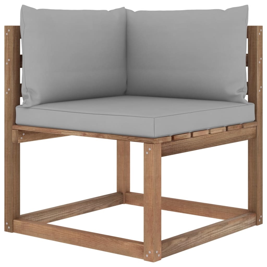 VidaXL 5-delige Loungeset pallet met kussens geïmpregneerd grenenhout