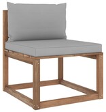 VidaXL 5-delige Loungeset pallet met kussens geïmpregneerd grenenhout
